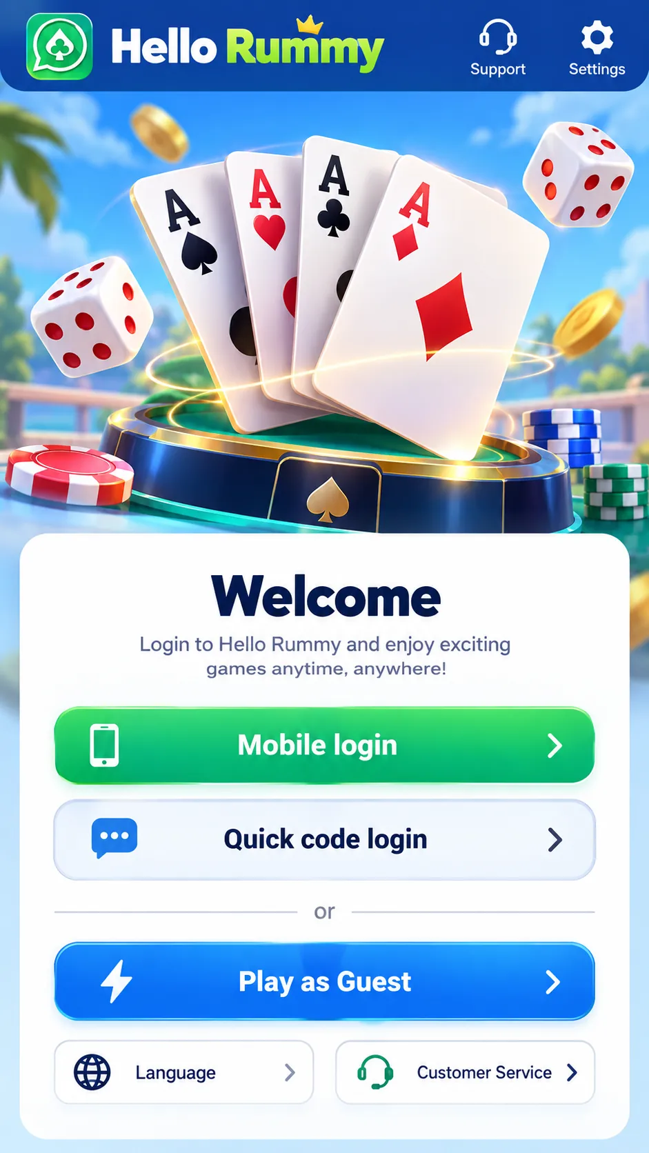 Hello Rummy — sign in